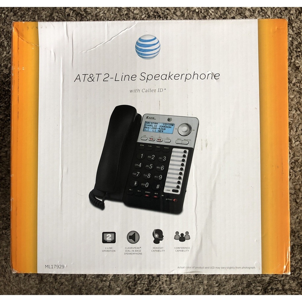 AT&T ML17929 2-Line Corded Business Desk Phone Caller ID Speakerphone Sealed